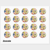 Sticker rond classique, Méditerrannée (Feuille)