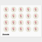 Sticker rond classique Merci (Feuille)