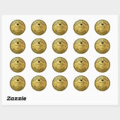 Sticker rond classique Merci (Feuille)