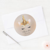 Sticker rond classique Merci (Enveloppe)