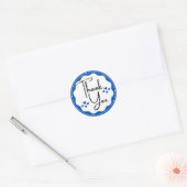 Sticker rond classique Merci Blue Hearts (Enveloppe)