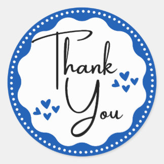 Sticker rond classique Merci Blue Hearts