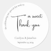 Sticker rond classique Merci de calligraphie moder (Devant)