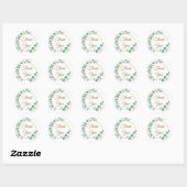 Sticker rond classique Merci Eucalyptus (Feuille)