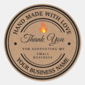 Sticker rond classique Merci flamme (Devant)