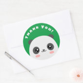 Sticker rond classique Merci Panda (Enveloppe)