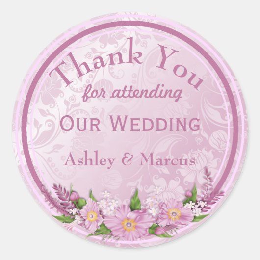 Sticker rond classique Merci personnalisé (Devant)