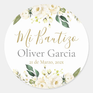 Sticker rond classique Mi Bautizo