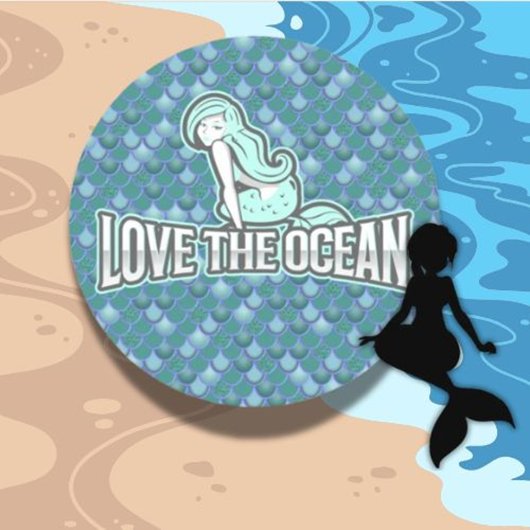 Sticker rond classique mignon Mermaid bleu