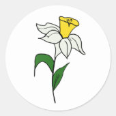 Sticker Rond Classique Minimaliste Mariage Daffodi (Devant)