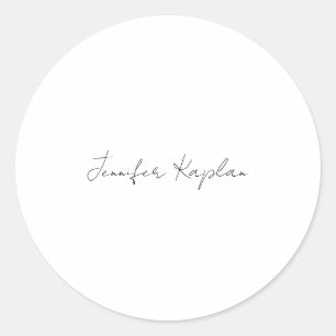 Sticker Rond Classique Minimaliste Professionnel Noir & Blanc
