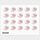 Sticker rond classique Monogramme (Feuille)
