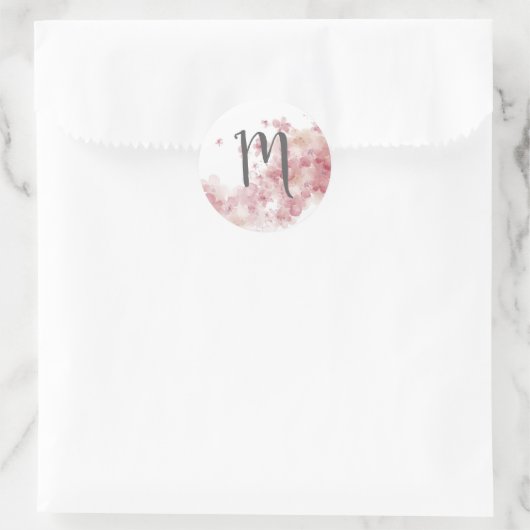Sticker rond classique Monogramme (Sac)