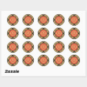 Sticker rond classique Monogramme de lion royal co (Feuille)