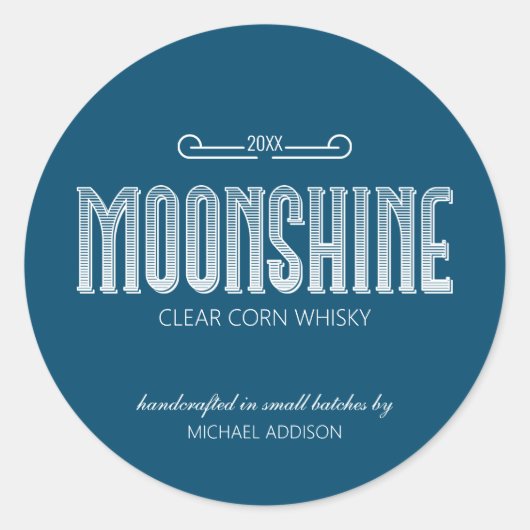 Sticker rond classique Moonshine (Devant)