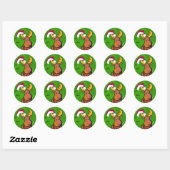 Sticker rond classique Moose de Noël (Feuille)