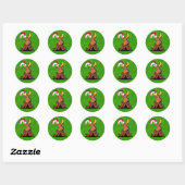Sticker rond classique Moose de Noël (Feuille)