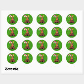 Sticker rond classique Moose de Noël (Feuille)