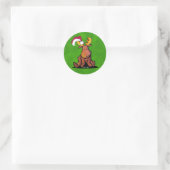 Sticker rond classique Moose de Noël (Sac)