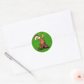 Sticker rond classique Moose de Noël (Enveloppe)