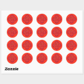 Sticker rond classique Muladhara chakra, brillant (Feuille)