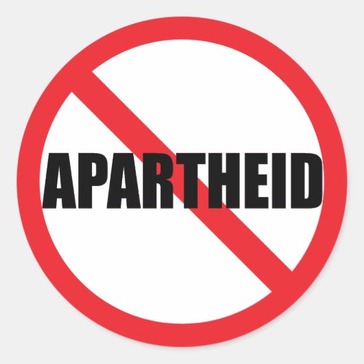 Sticker rond classique "NO APARTHEID" (Devant)