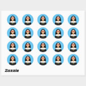 Sticker rond classique Nun (Feuille)