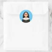 Sticker rond classique Nun (Sac)