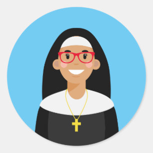 Sticker rond classique Nun