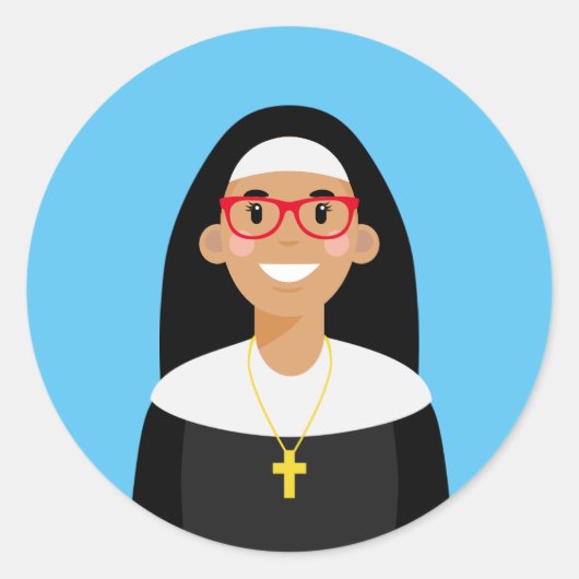 Sticker rond classique Nun (Devant)