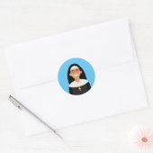 Sticker rond classique Nun (Enveloppe)
