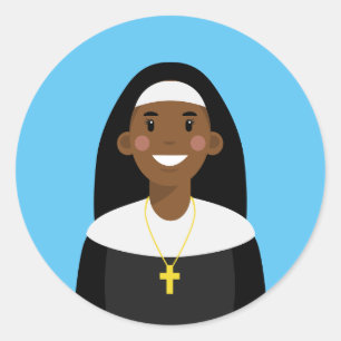 Sticker rond classique Nun