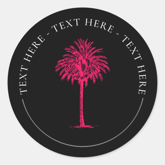 Sticker rond classique Palm Tree (Devant)