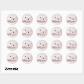 Sticker rond classique Parties scintillant Monogra (Feuille)
