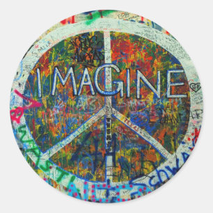 Sticker rond classique Peace Wall Art