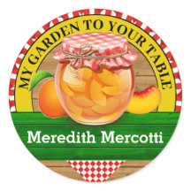 Sticker rond classique Peach Preserve