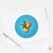 Sticker rond classique Peaches (Enveloppe)