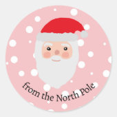 Sticker rond classique Père Noël du pôle Nord (Devant)