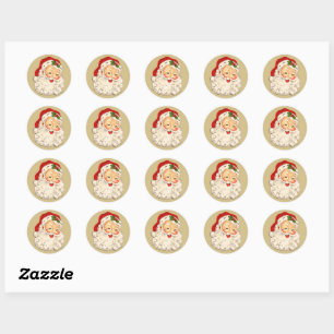 Sticker rond classique père Noël n° 2