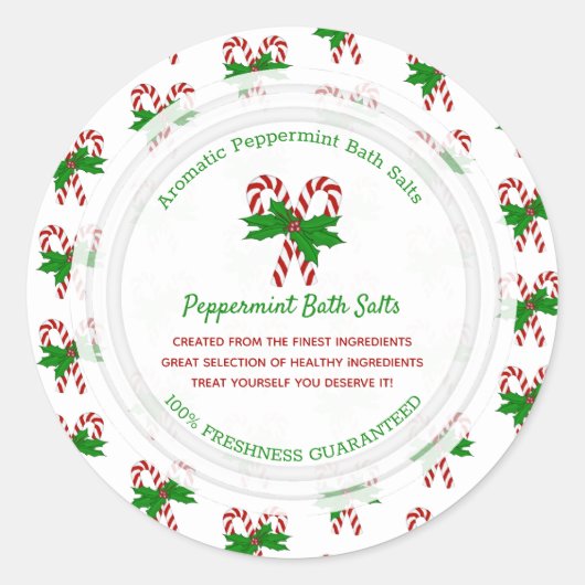 Sticker rond classique personnalisé sucre de canne (Devant)