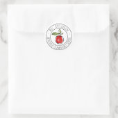 Sticker rond classique personnalisé Teacher Apple (Sac)