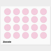 Sticker Rond Classique pois blancs - Rose pâle (Feuille)