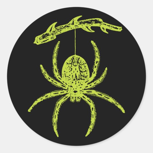 Sticker rond classique Poison Green Spider (Devant)
