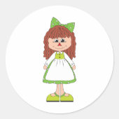 Sticker rond classique poupée fille (Devant)