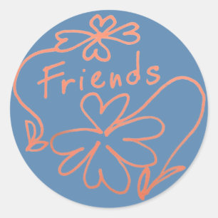 Sticker rond classique pour amis (dessin manuel)