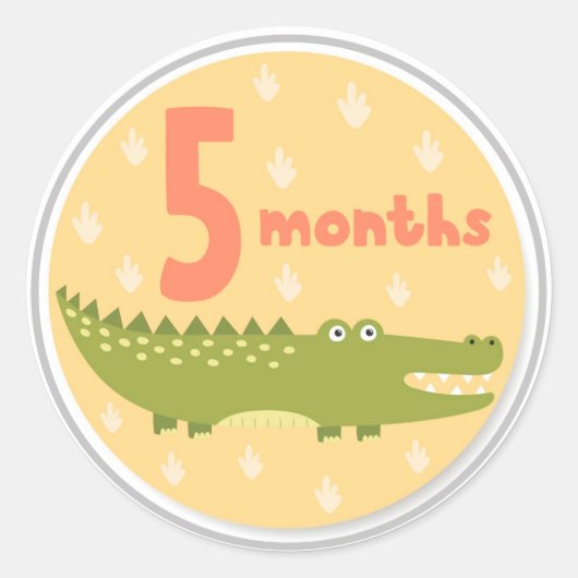 Sticker rond classique pour bébé de 5 mois (Devant)