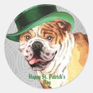 Sticker rond classique pour Bulldog de la Saint-Pa