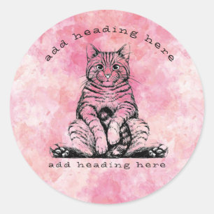 Sticker rond classique pour chat