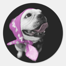Sticker rond classique pour chien de secourt