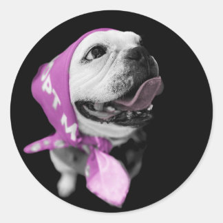 Sticker rond classique pour chien de secourt